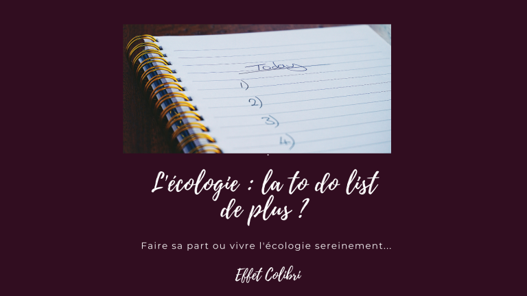 Ecologie : la to do list de plus ?