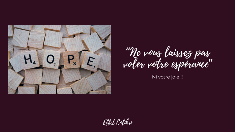 Ne nous laissons pas voler notre espérance et notre joie